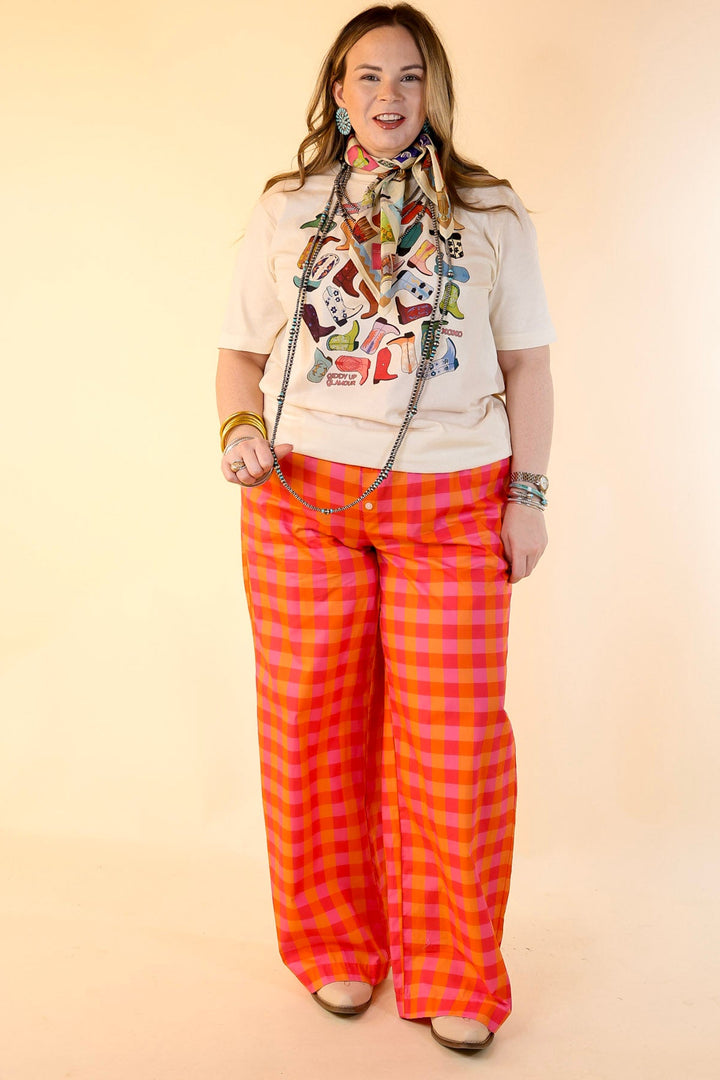 XOXO Art & Co | Boot Love Short Sleeve Graphic Tee in Natural Cream