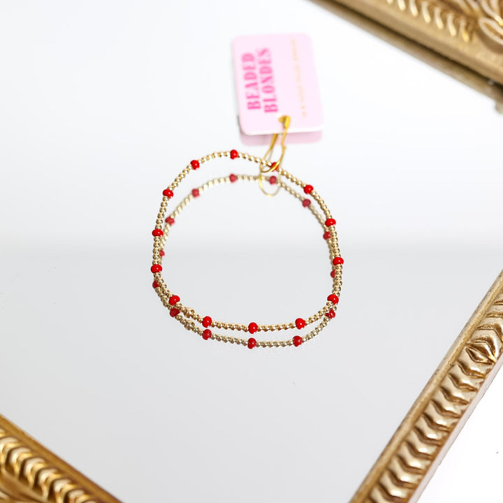 Beaded Blondes | Bright Red Dainty Poppi Bracelet
