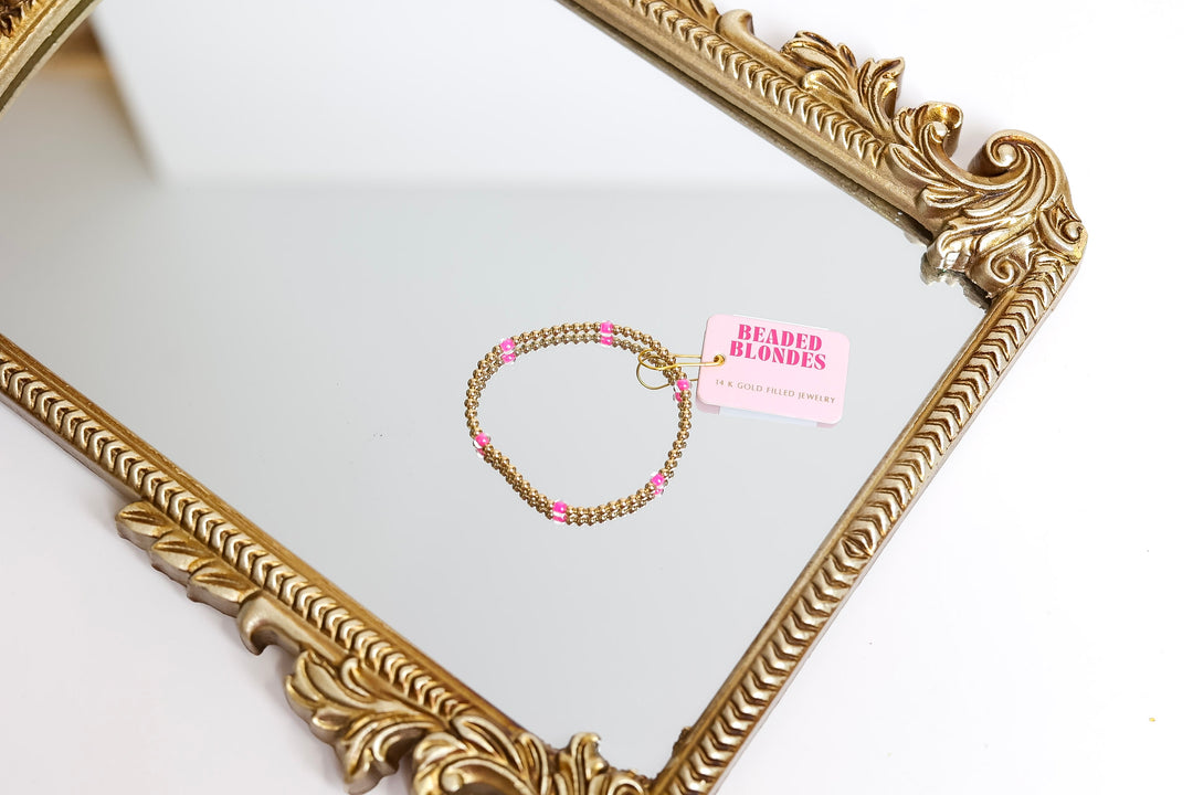 Beaded Blondes | Hot Pink Poppi Bracelet