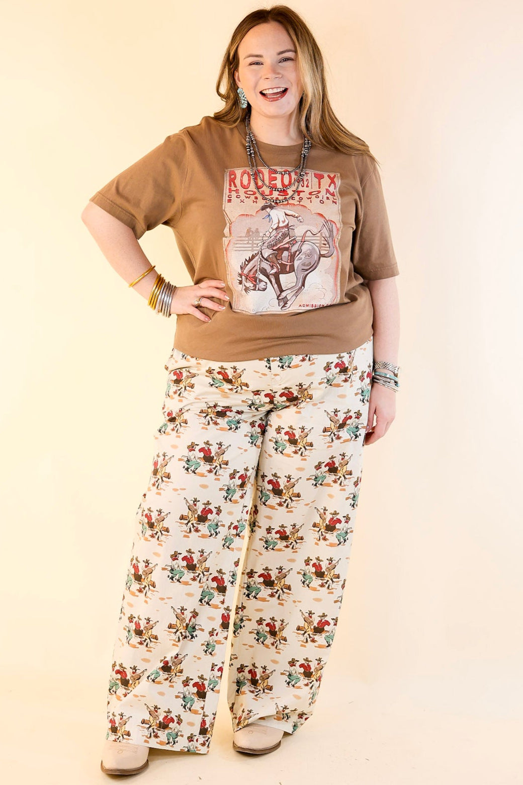 XOXO Art & Co | Rodeo Poster Short Sleeve Graphic Tee in Vintage Brown