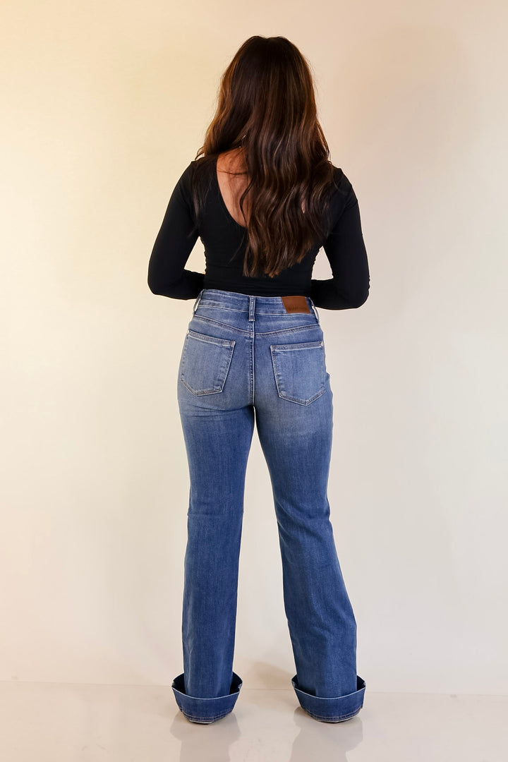 Judy Blue | Signature Style Tummy Control Trouser Jean in Medium Wash