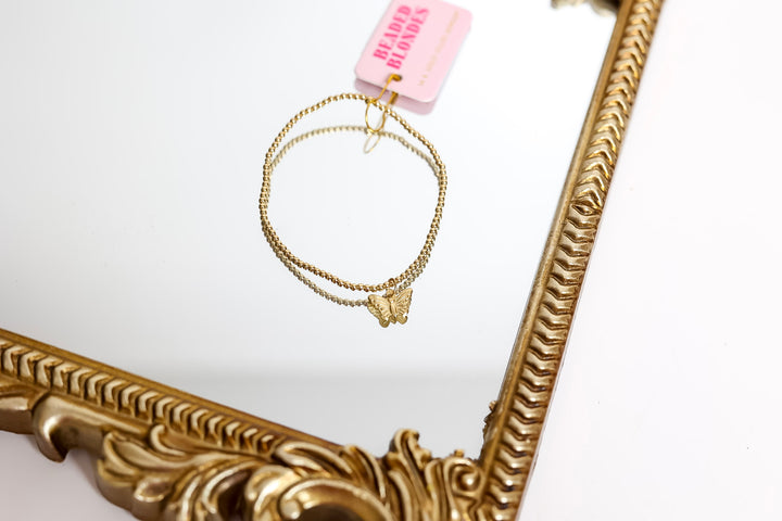 Beaded Blondes | Gold Butterfly Charm Bracelet