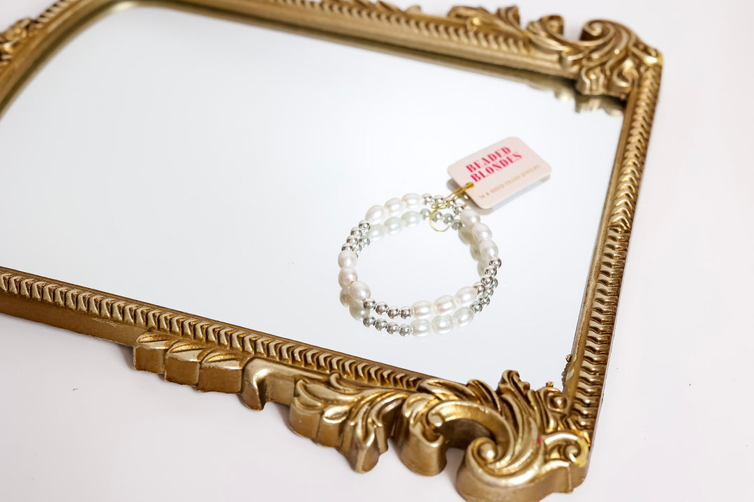 Beaded Blondes | Willow Pearl Bracelet in Silver