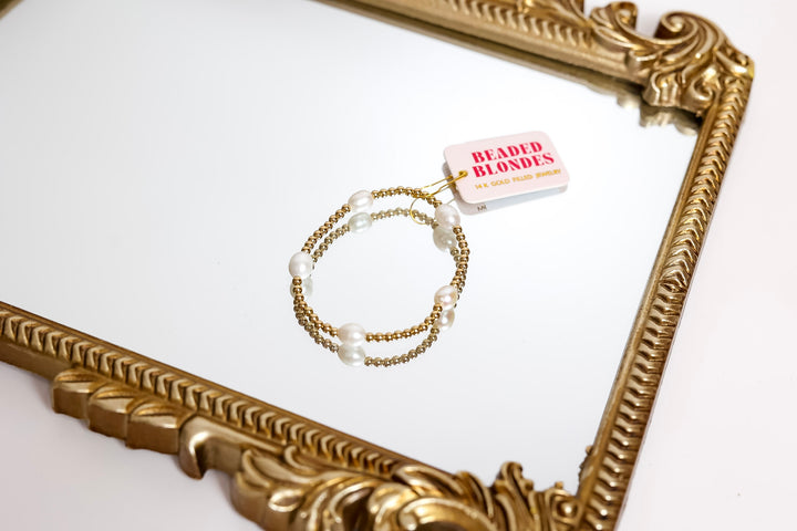 Beaded Blondes | Poppi Pearl Bracelet in Gold