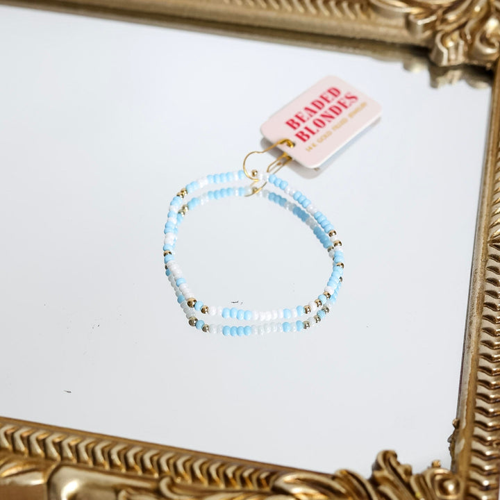 Beaded Blondes | Pastel Blue & White Sprinkle Bracelet