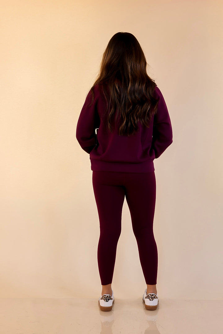 SPANX | AirEssentials Half Zip in Plum Berry (Maroon)
