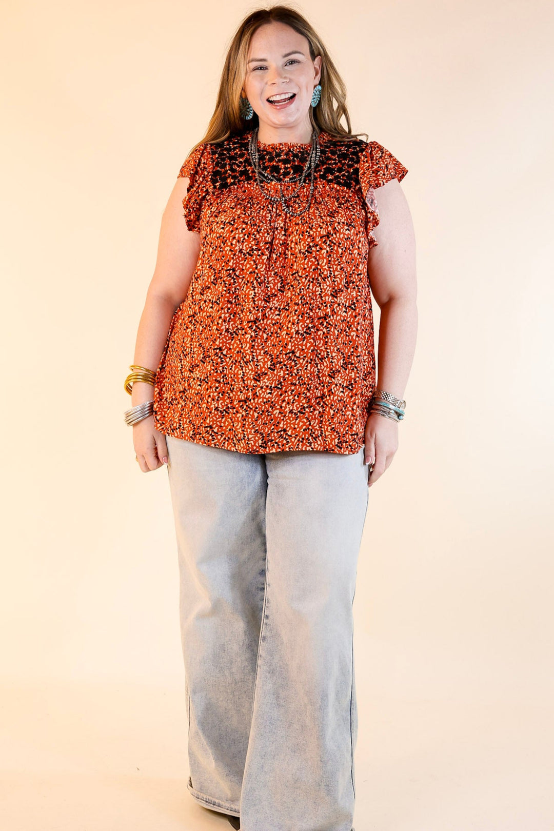 Overlook Hotel Floral Embroidered Top in Red