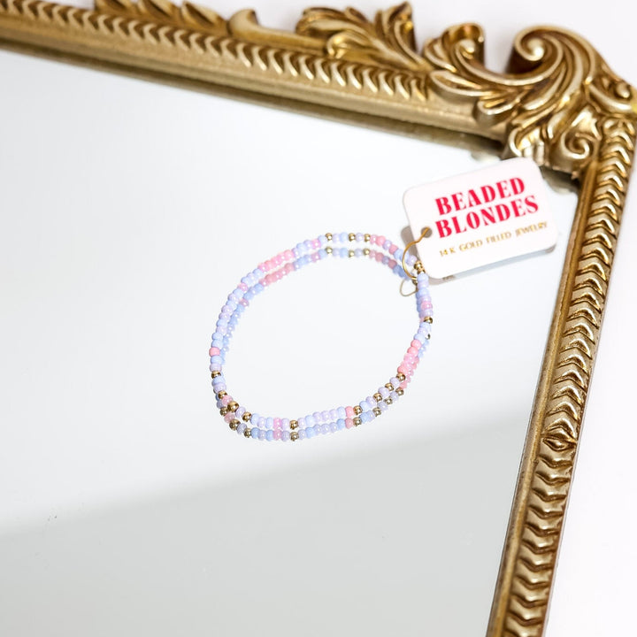 Beaded Blondes | Pastel Pink, Periwinkle & Lilac Sprinkle Bracelet