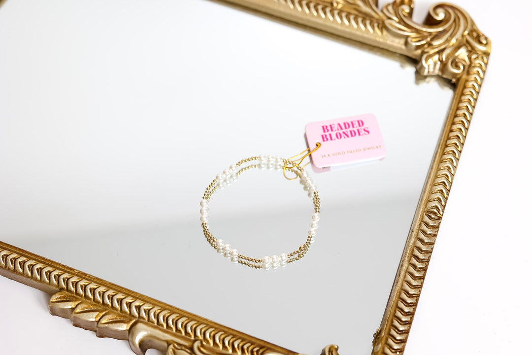 Beaded Blondes | ILY Pearl Bracelet in Gold
