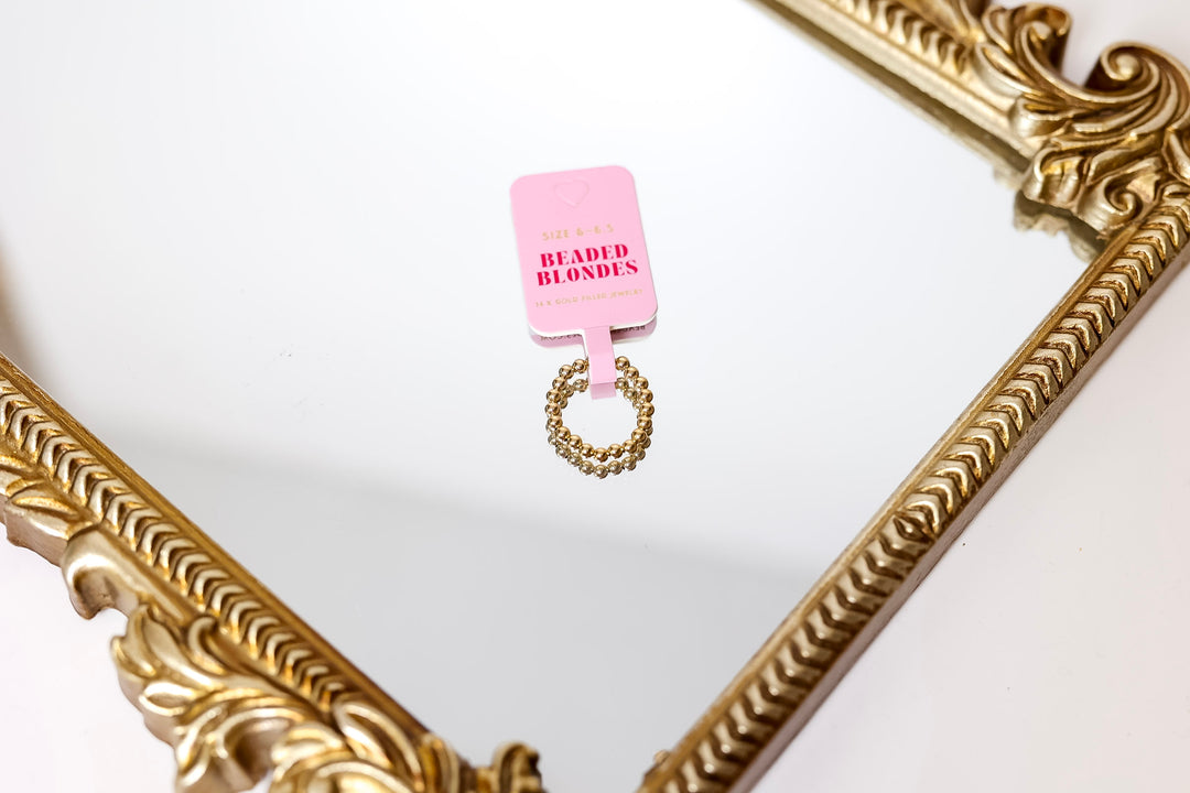Beaded Blondes | Lauren 3MM Beaded Band Ring in Gold