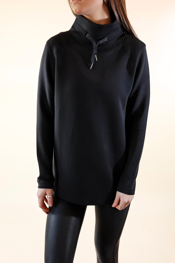 SPANX | AirEssentials Got-Ya-Covered Pullover Sweatshirt in Black - Giddy Up Glamour Boutique
