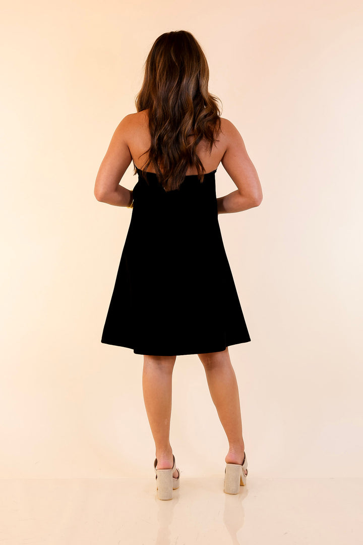 Star of the Night Velvet Dress with Corset Bow in Black