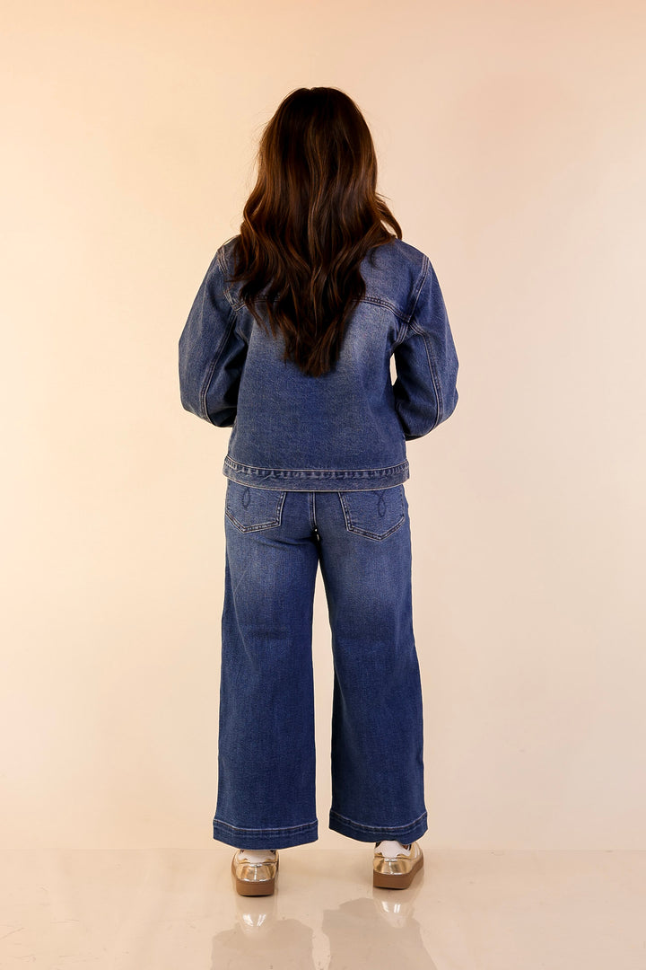 Judy Blue | Street to Studio Classic Rigid Denim Barn Jacket in Dark Wash