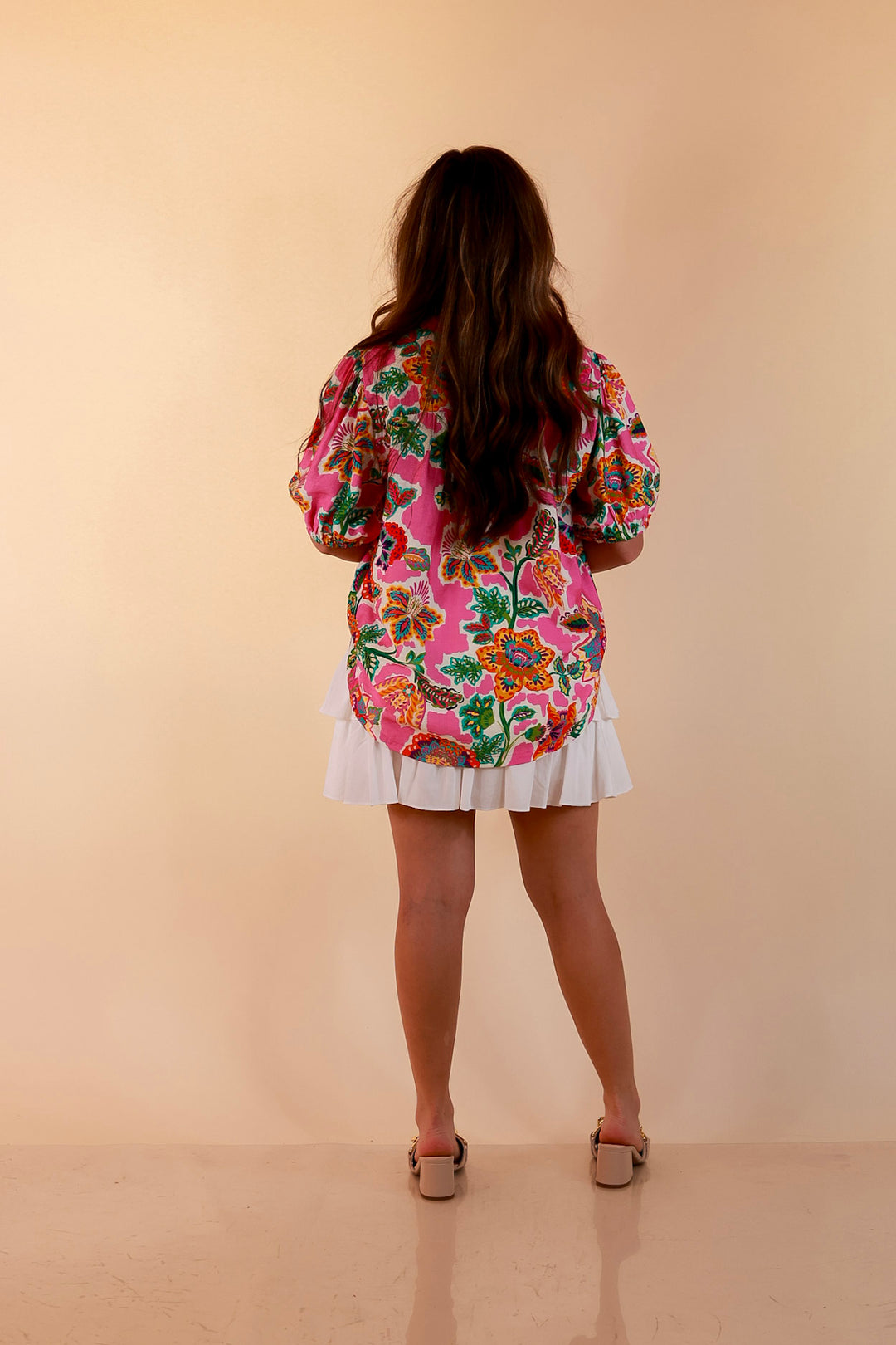 Vibrant Vibes Tiered Skort with Drawstring Waist in Off White