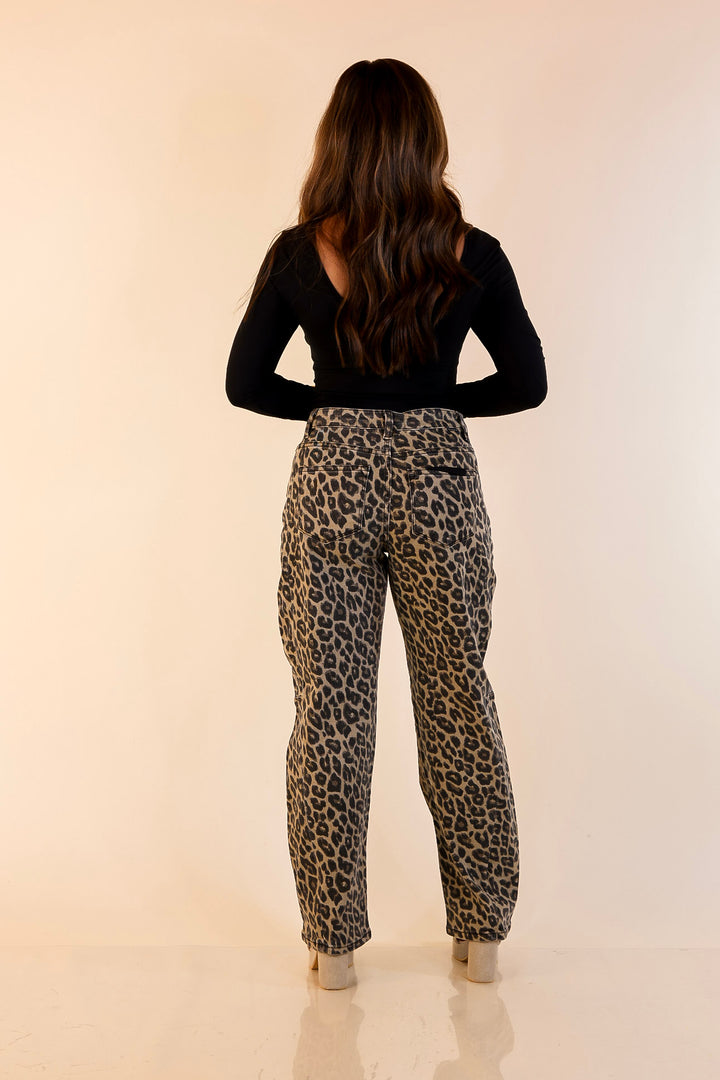 Risen | Bold by Nature Barrel Jean in Cheetah Print