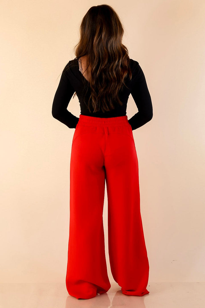 SPANX | AirEssentials Wide Leg Pant in Red
