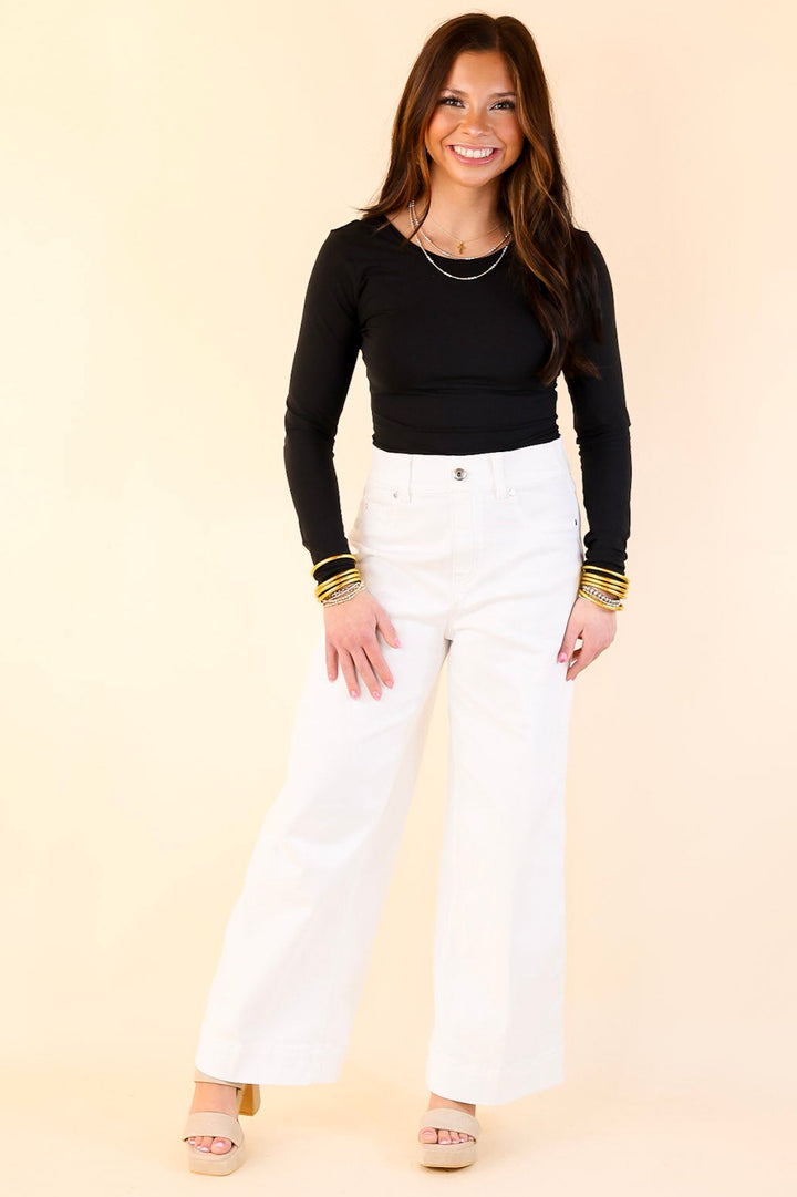 SPANX | EveryWear Cropped Wide Leg Jeans in White