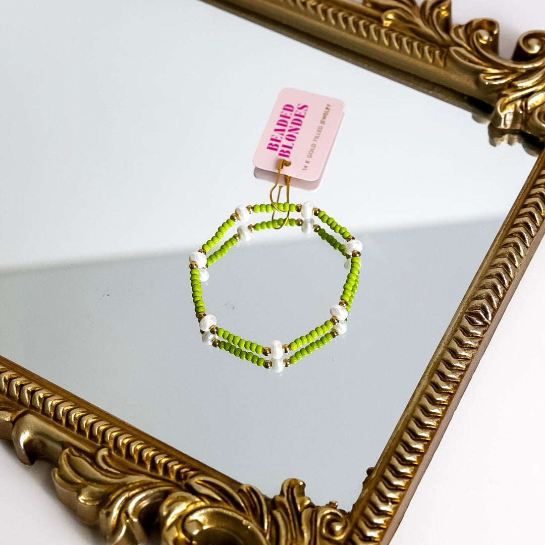 Beaded Blondes | Lime Green Pearl Bracelet