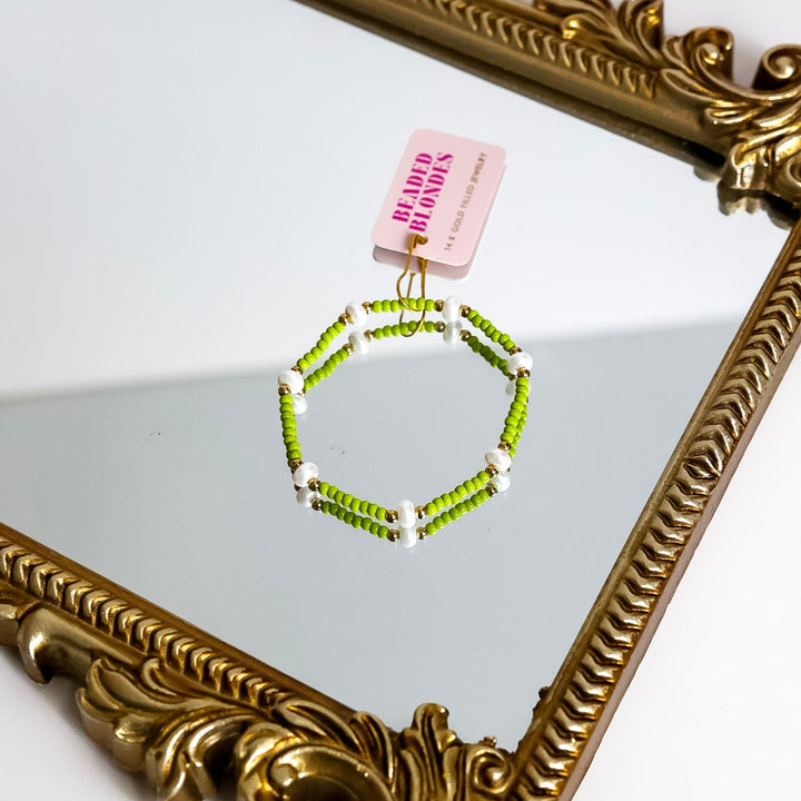 Beaded Blondes | Lime Green Pearl Bracelet
