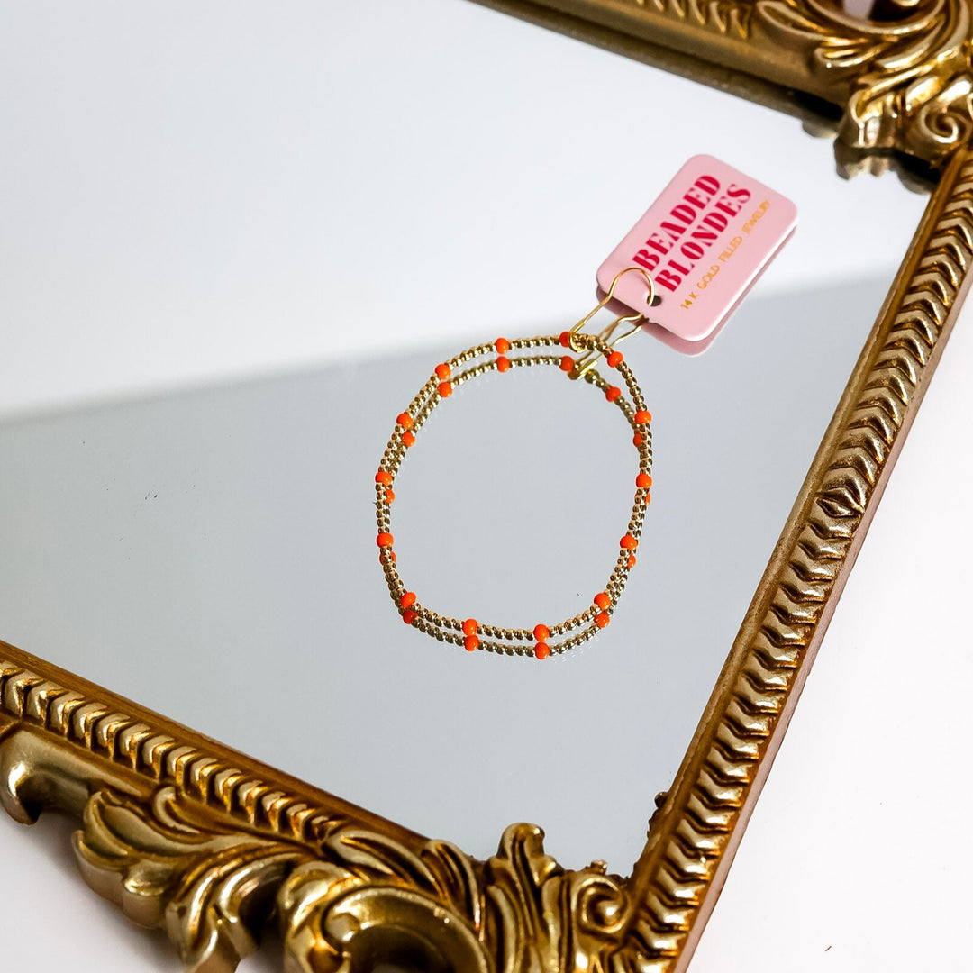 Beaded Blondes | Orange Dainty Poppi Bracelet