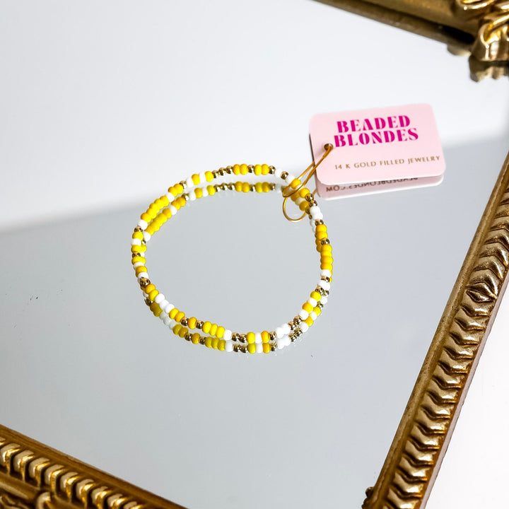 Beaded Blondes | Yellows and White Sprinkle Bracelet