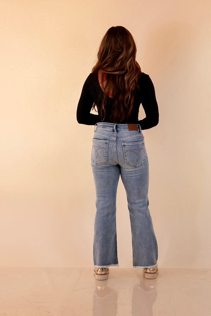 Judy Blue | Worth Repeating Cropped Kick Flare Jean in Light Wash