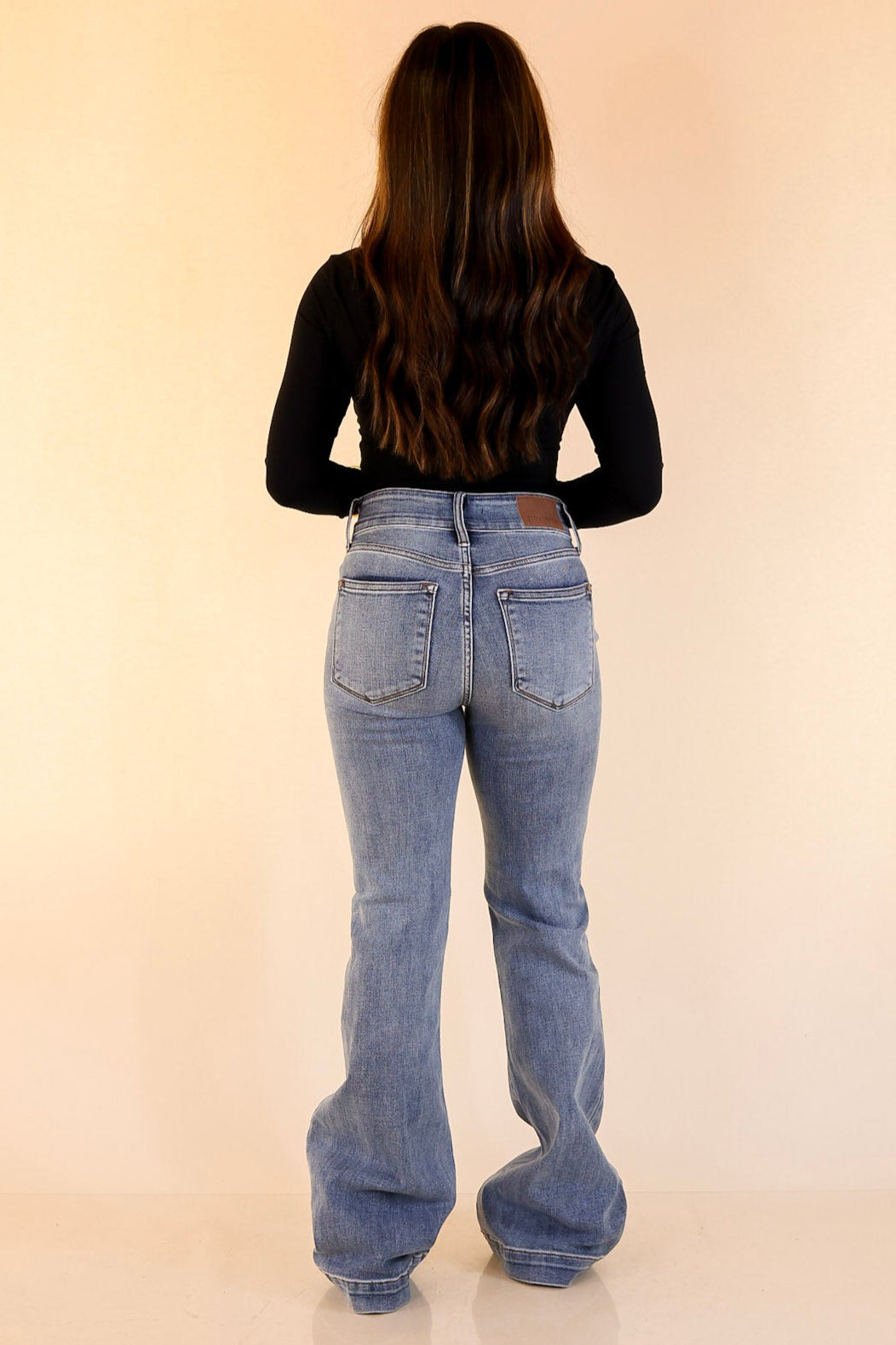 Judy Blue | Double Take Denim Trouser Flare Jeans with Seam Detailing in Medium Wash