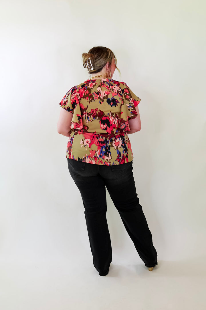 Endless Charisma Short Sleeve Blouse in Mocha Brown - Giddy Up Glamour Boutique