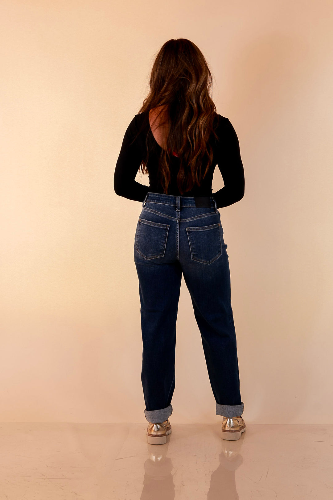 Judy Blue | Keep it Simple Billie Boyfriend Denim Jeans in True Indigo Dark Wash