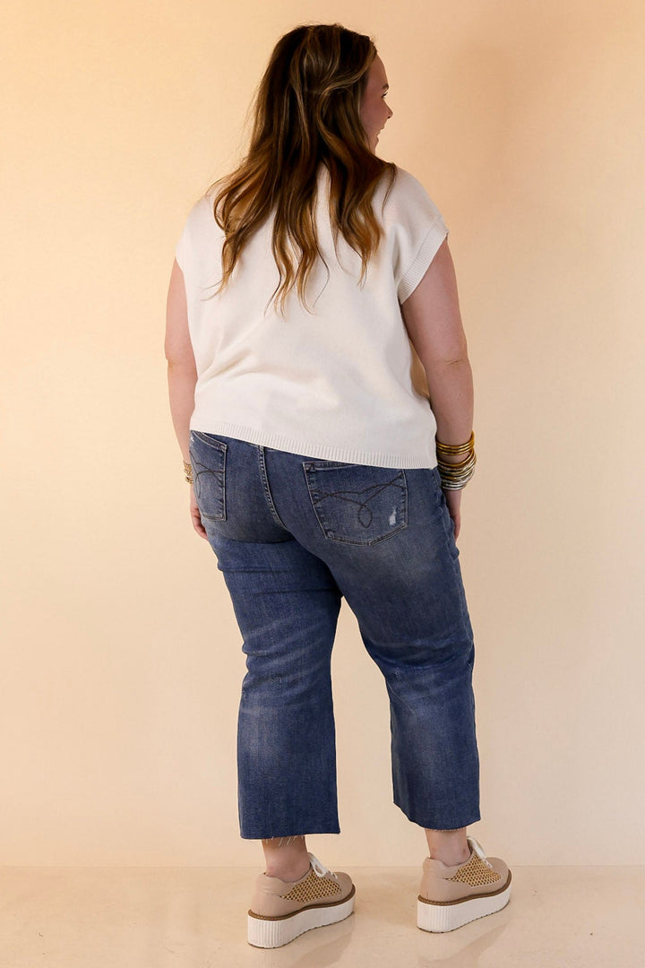 Effortlessly Yours Short Sleeve Crew Neck Sweater in White