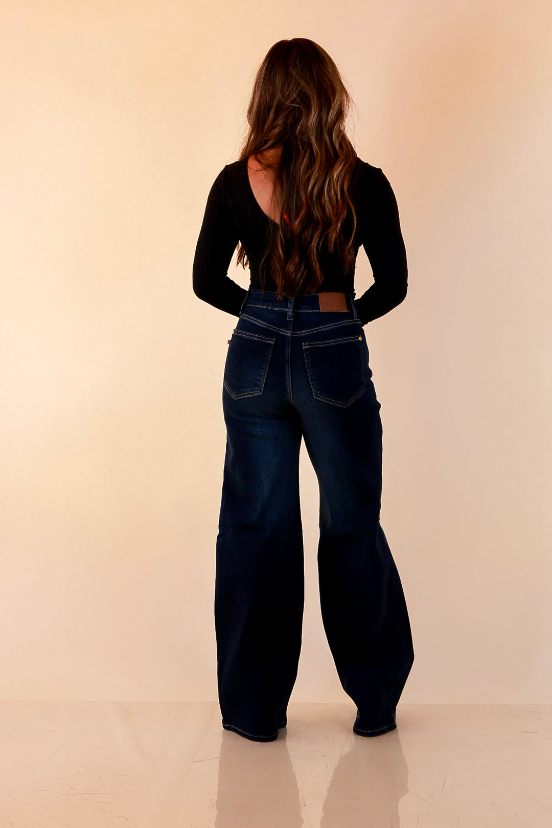 Judy Blue | Lasting Impression Lux Retro Wide Leg Jeans in Dark Twilight Blue Wash