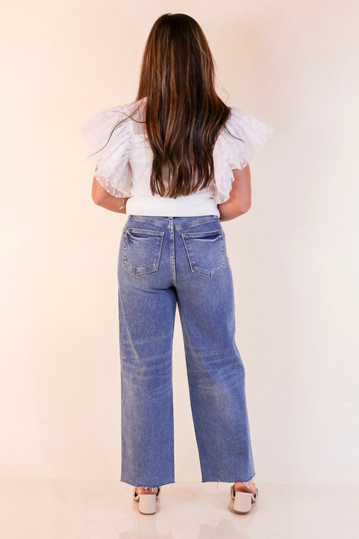Easy to Love Top with Ruffle Cap Sleeves in White