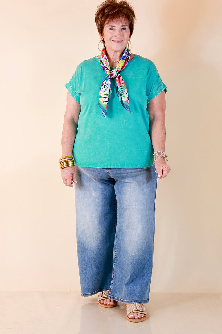 Chic Made Easy Short Sleeve Shirt in Turquoise