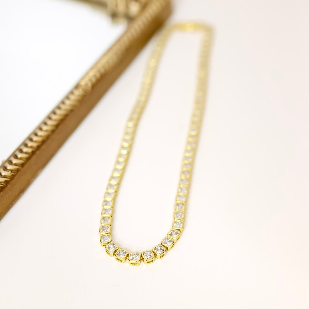 Kinsey Designs | Blaire Square Tennis Necklace in Gold