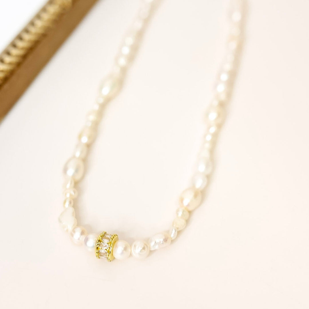 Kinsey Designs | Beth Freshwater Pearl Necklace with Gold Charm