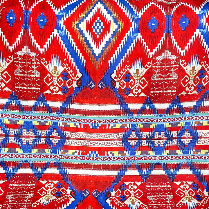 Wyoming Traders | Aztec Silk Wild Rag in Red and Blue