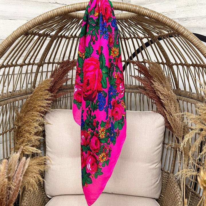 Rodeo Quincy | Rose Garden Wild Rag in Hot Pink