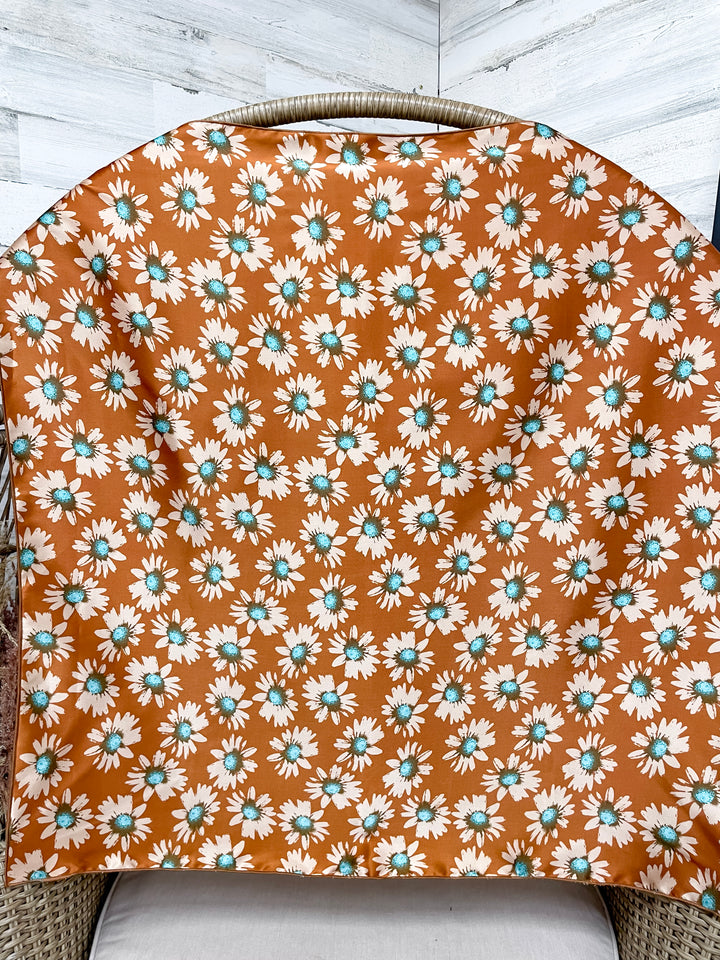 Buck Wild | Turquoise Garden Floral Wild Rag in Copper