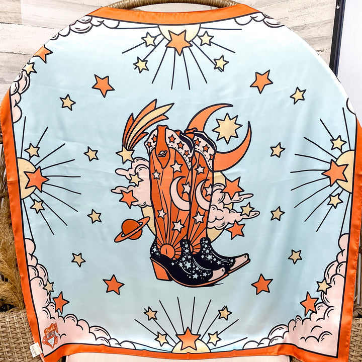 Buck Wild | Space Cowgirl Wild Rag in Orange and Light Blue