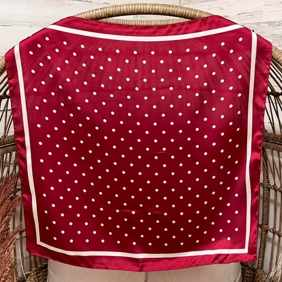 Maroon Polka Dot Wild Rag