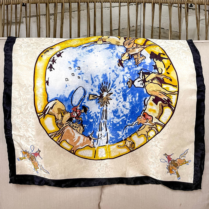 Wyoming Traders | LTD Edition | Mini Windmill Silk Wild Rag in Ivory