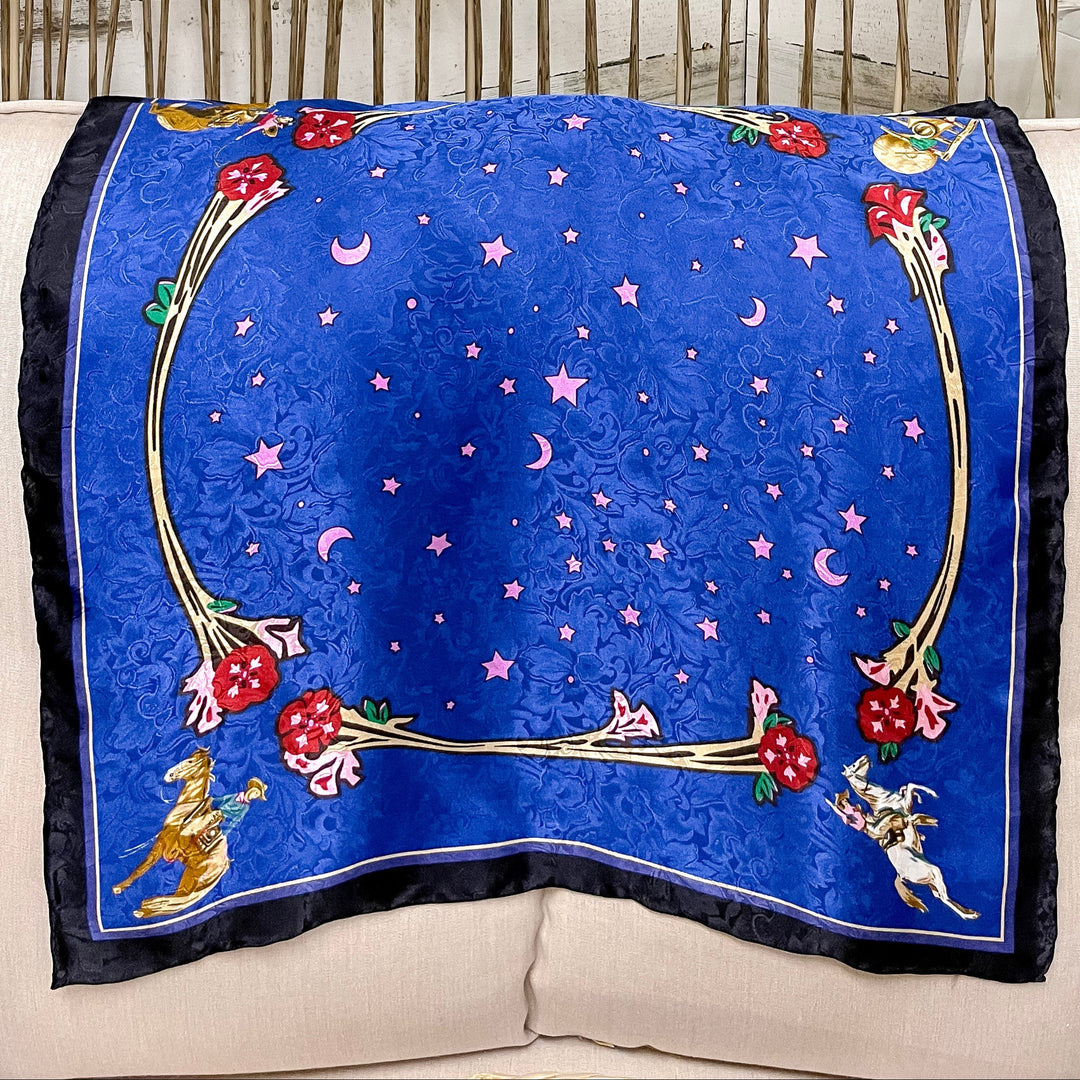 Wyoming Traders | LTD Edition | Mini Rodeo Girls Silk Wild Rag in Blue