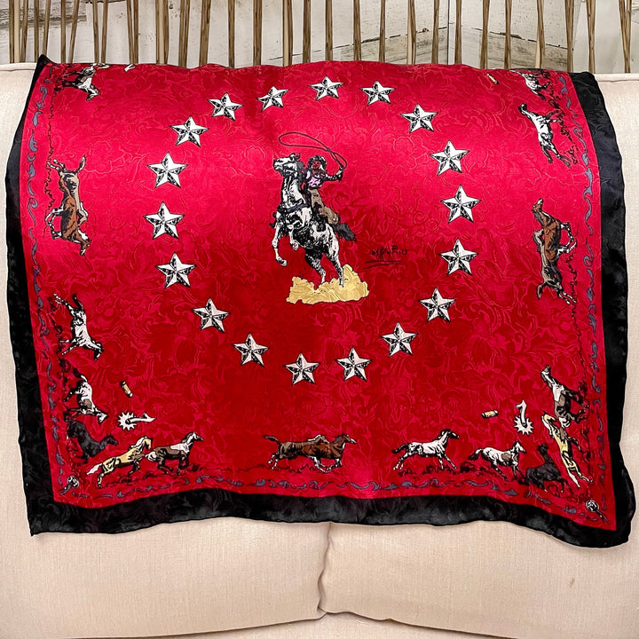 Wyoming Traders | LTD Edition | Mini Mustang Silk Wild Rag in Red