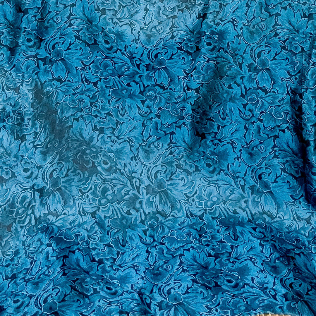 Baroque Silk Wild Rag in Cobalt Blue