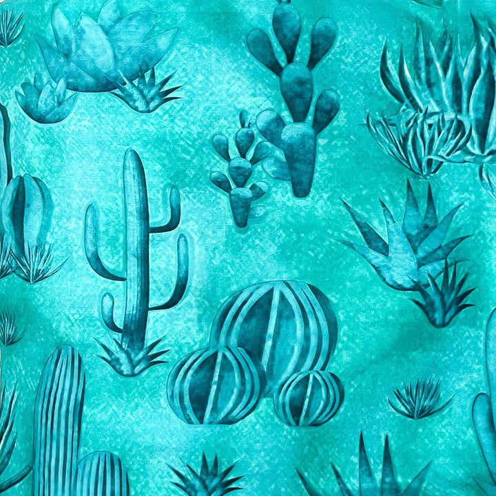 Southwest Cactus Wild Rag in Teal