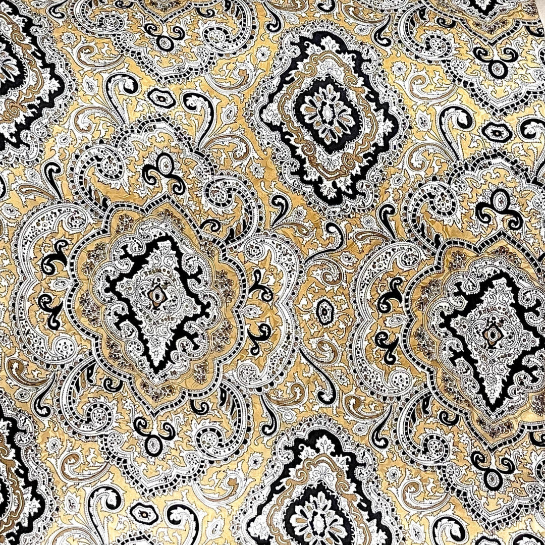 Paisley Silk Wild Rag in Tan and Black
