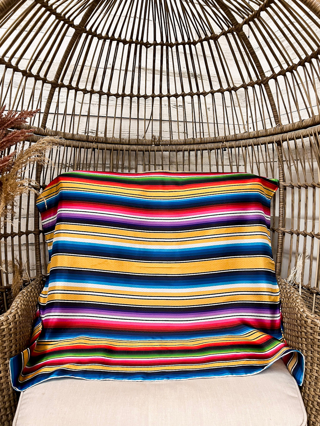 Wyoming Traders | Stripe Southwest Silk Wild Rag Scarf in Yellow Mix