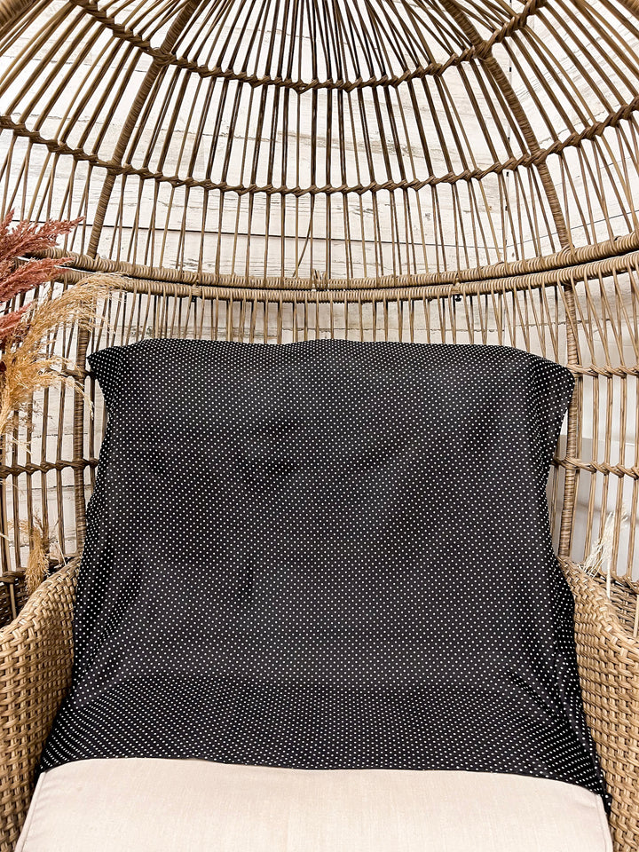 Wyoming Traders | Cowboy Polka Dot Silk Wild Rag Scarf in Black