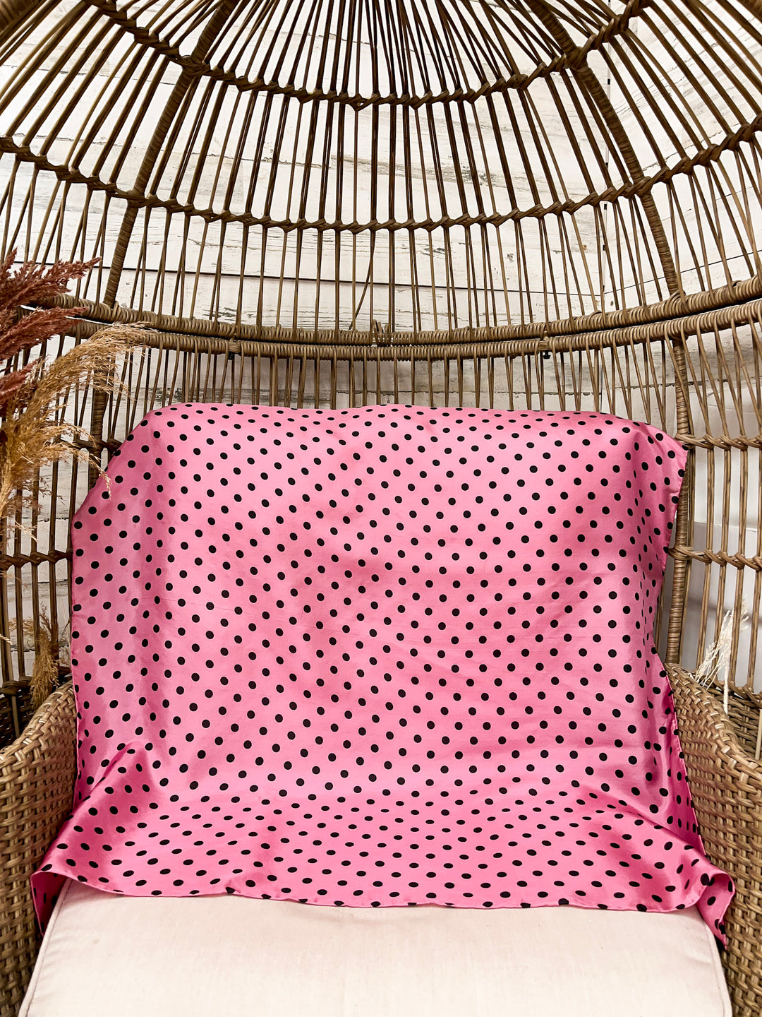 Wyoming Traders | Cowboy Polka Dot Silk Wild Rag Scarf in Pink