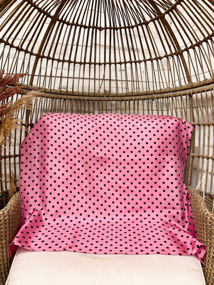 Wyoming Traders | Cowboy Polka Dot Silk Wild Rag Scarf in Pink